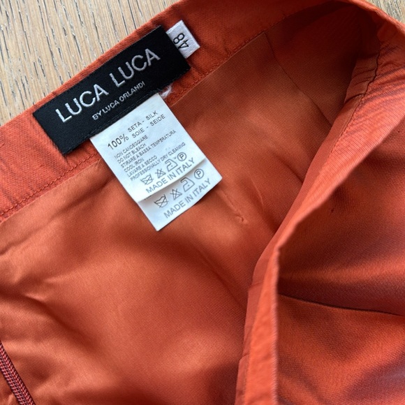 LUCA LUCA by Luca Orlandi orange top and skirt silk taffeta set - Picture 9 of 12